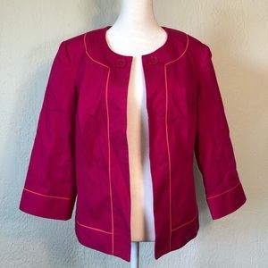 Magenta with orange piping dress blazer/jacket.